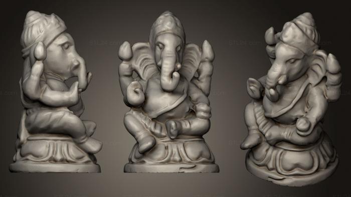 Скульптуры индийские (Статуэтка Ганеши, STKI_0075) 3D модель для ЧПУ станка